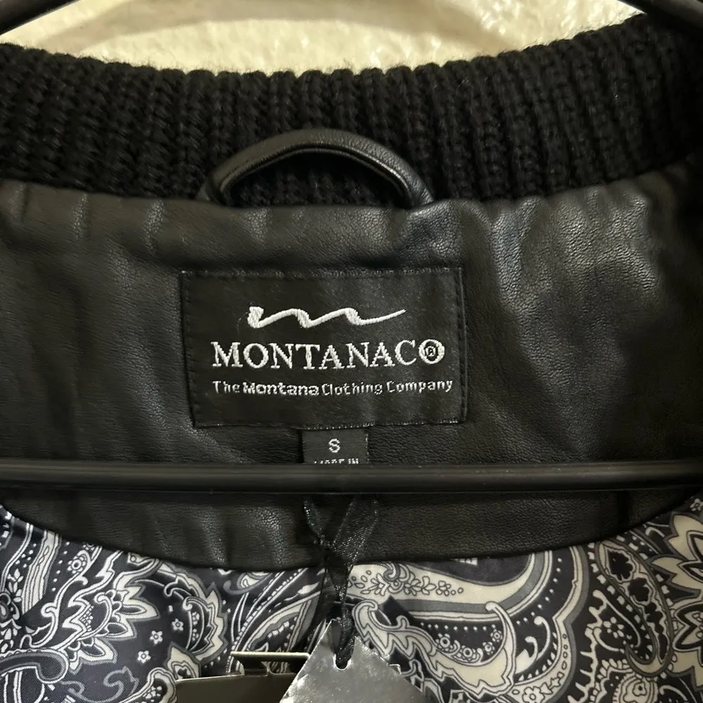 MontanaCo women’s vest faux leather cowl neck black size small‎ new with tags - Image 4