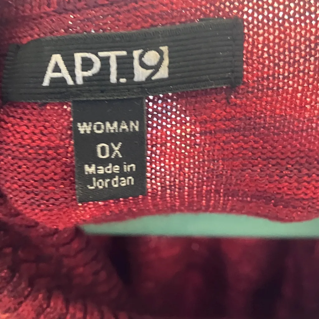 Apt. 9 Vibrant Red Women's cowl neck sweater 0X - Image 2