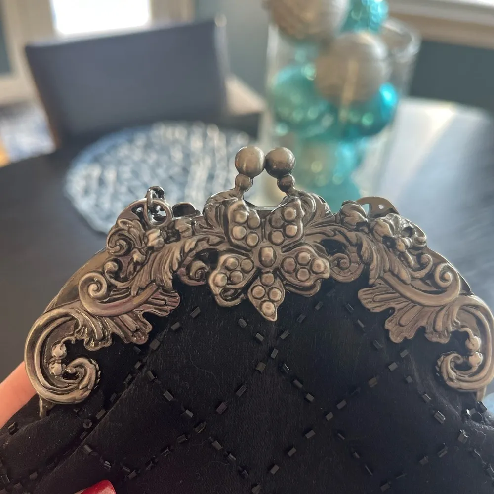 Gorgeous Jessica McClintok Victorian Style Beaded Kiss Lock Purse - Image 2