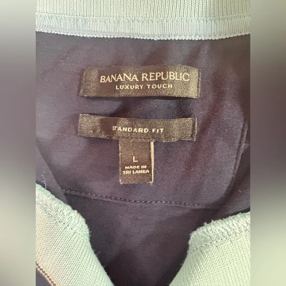 Women’s  Navy Blue Banana Republic Luxury Touch Polo Shirt large standard fit - Image 3