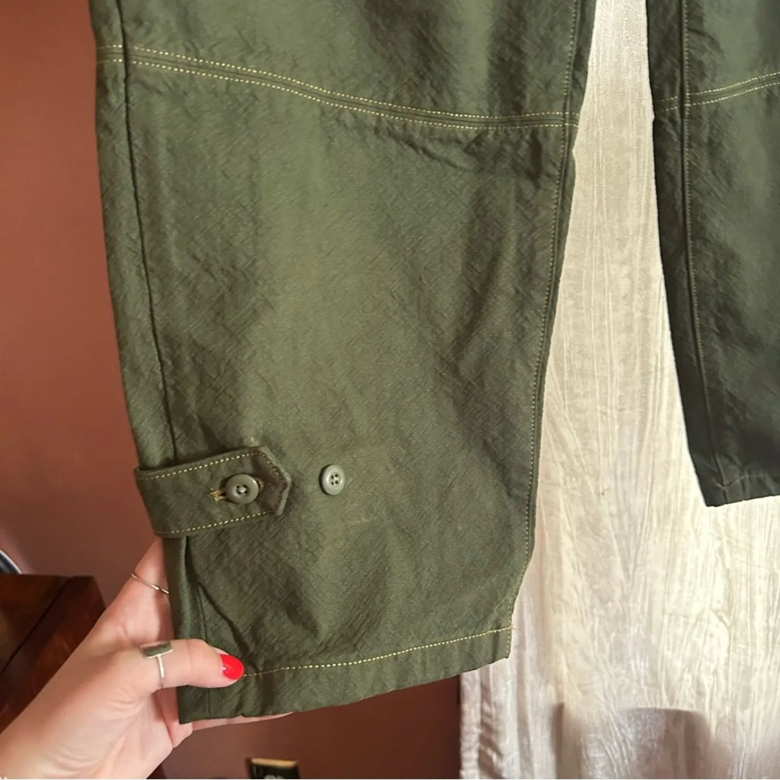 Everlane x Marques'‎ Almeida Canvas Oversized Barrel Pant Utility Green NEW 26R - Image 5