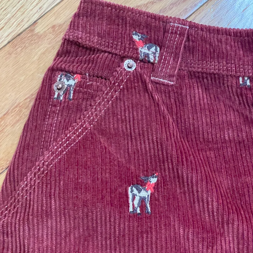 We The Free Free People FP Clifton Cord Wide Leg Jeans Rusty Red reindeer Sz 25 - Image 15