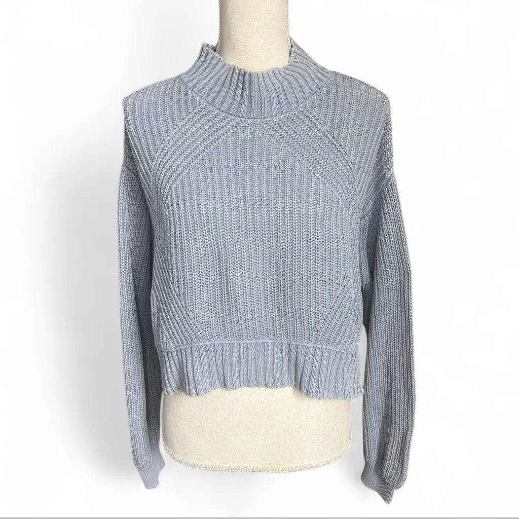 Aeropostale blue Mock-Neck Sweater preppy scandi girl Normcore Cabincore - Image 2