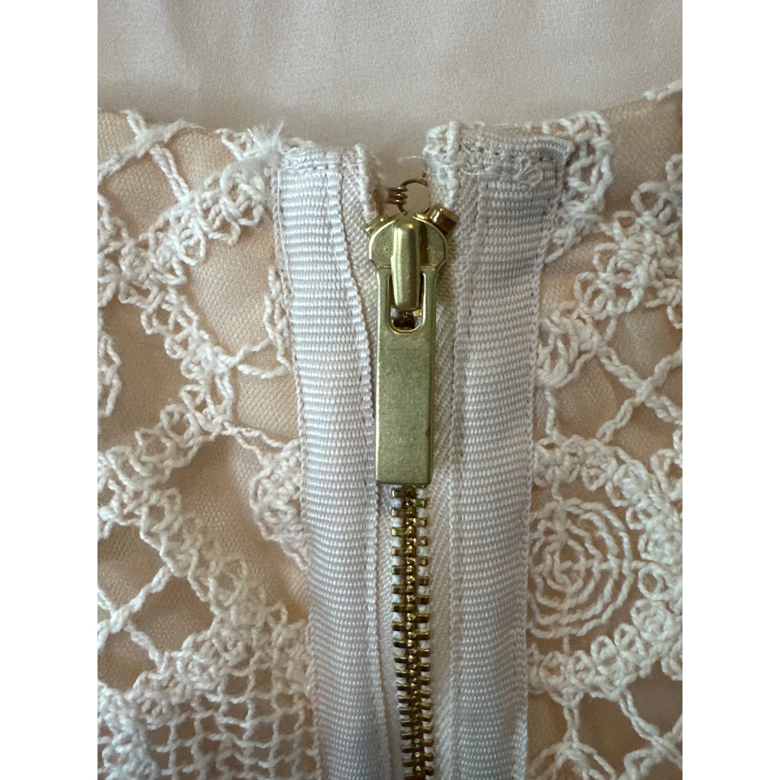 Anthropologie Ivory Lace Fit & Flare Mini Dress Basque Waist Sz 6 NWT - Image 8