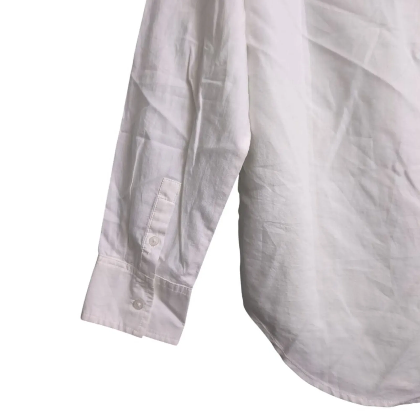 NWT EVERLANE Silky Cotton Relaxed Shirt Off-white Long Sleeve Button Down Size 8 - Image 3