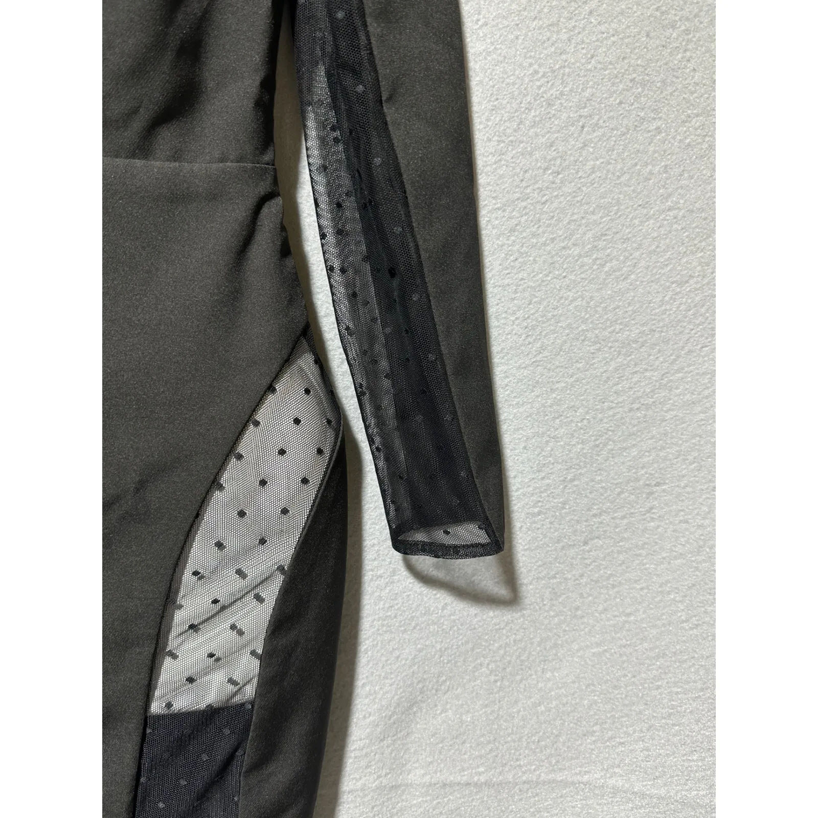 House of CB Black Nilda  Long Sleeve Sheer Panel Bodycon Midi Dress new size S - Image 9