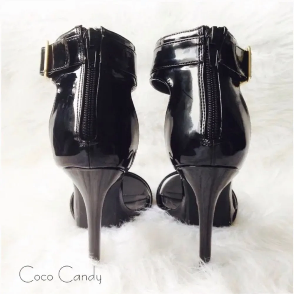 Wild Diva 🔃 Black Ankle Strap Open Toe High Heels - Image 7