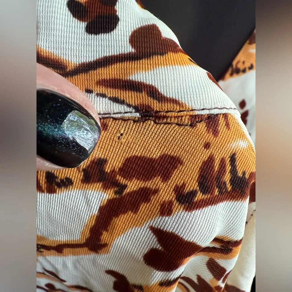 Vintage 70s Ego Chicago jungle leopard bra top halter shirt set, size 5 Brown - Image 10