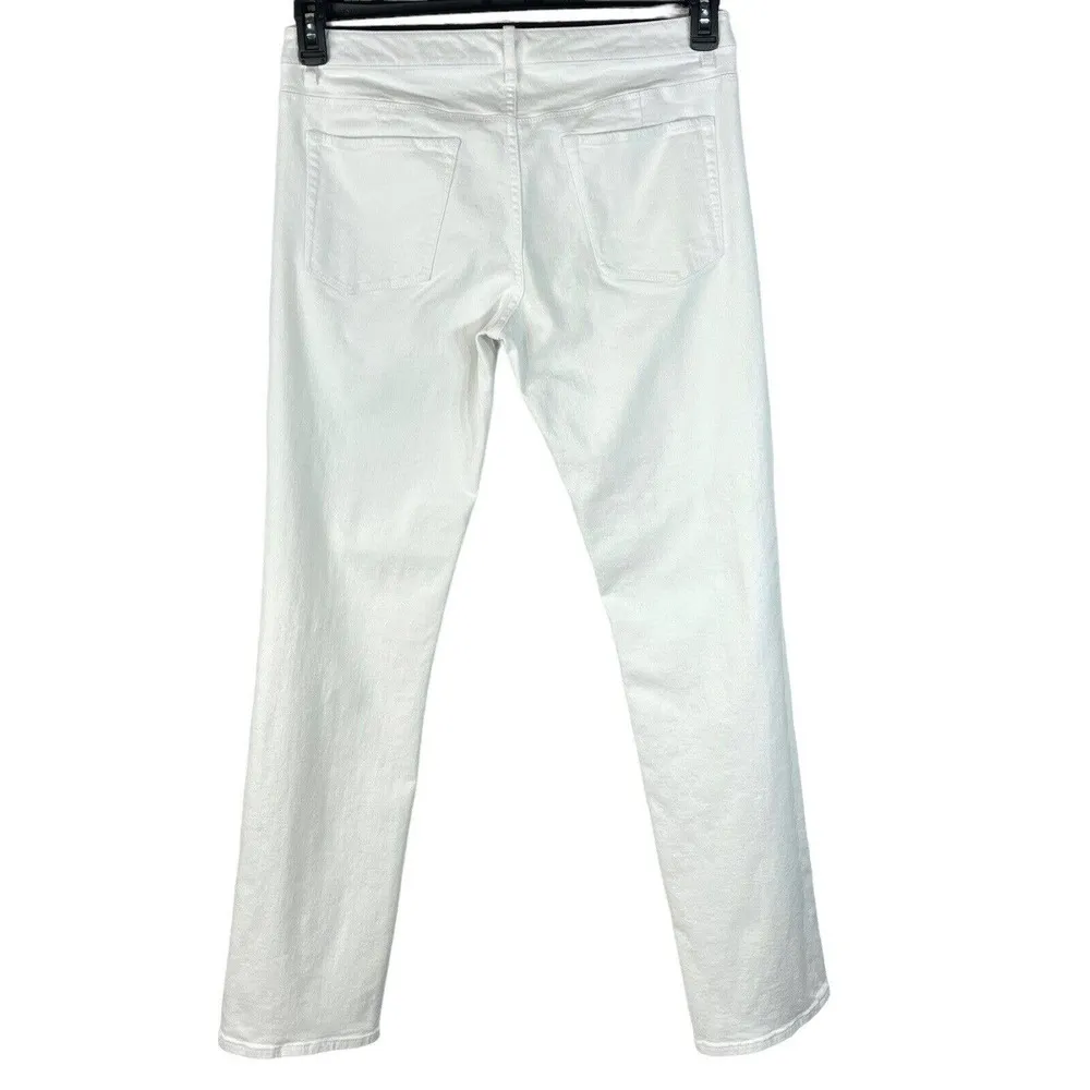 Ellie Tahari SZ 12 Classic Fit Jeans Relaxed Straight Leg Pockets Mid-Rise White - Image 3