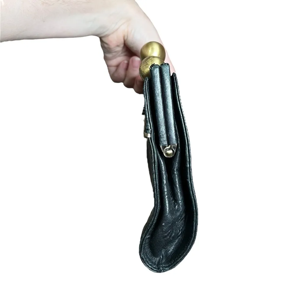 VTG Y2K  Betsey Johnson Leather Runway Clutch Handbag 90s Black Purse Rare Glam - Image 13