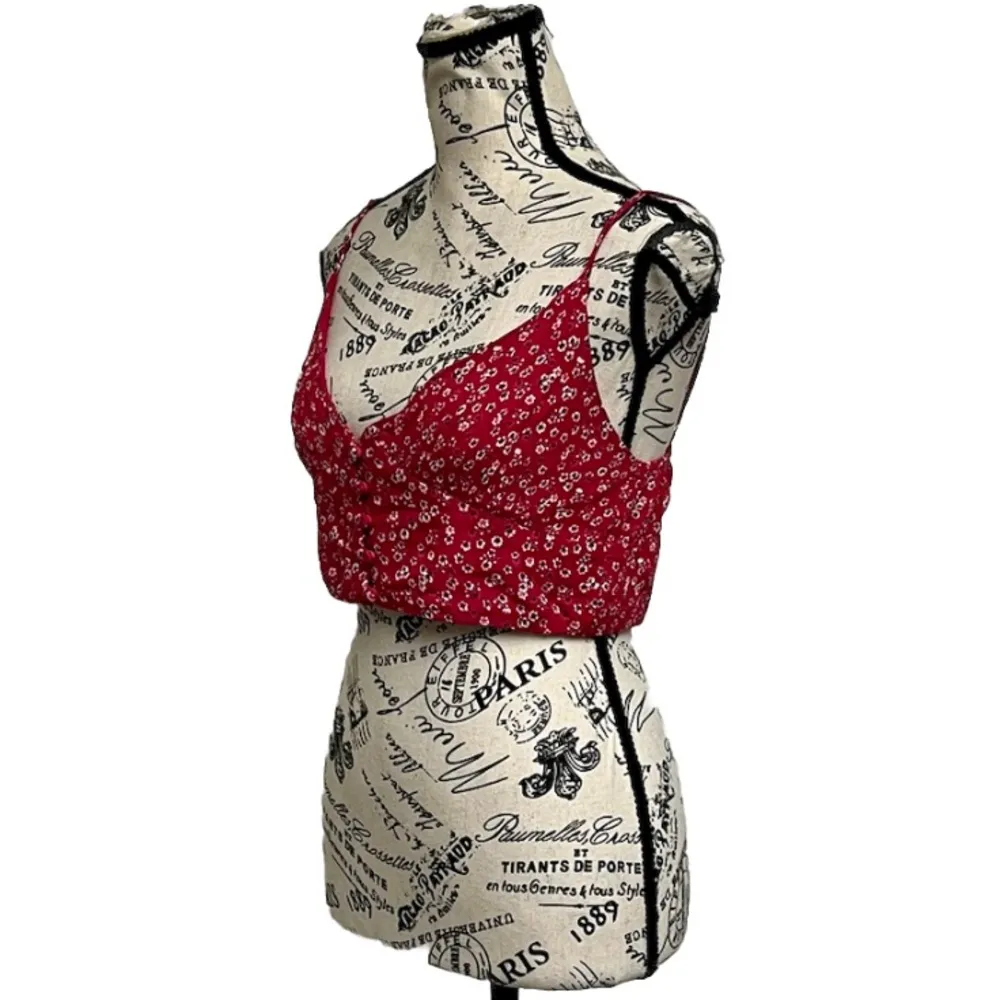 Princess Polly Red Floral Corset Crop Top 4 Boho Romantic Y2K Festival Coachella - Image 3