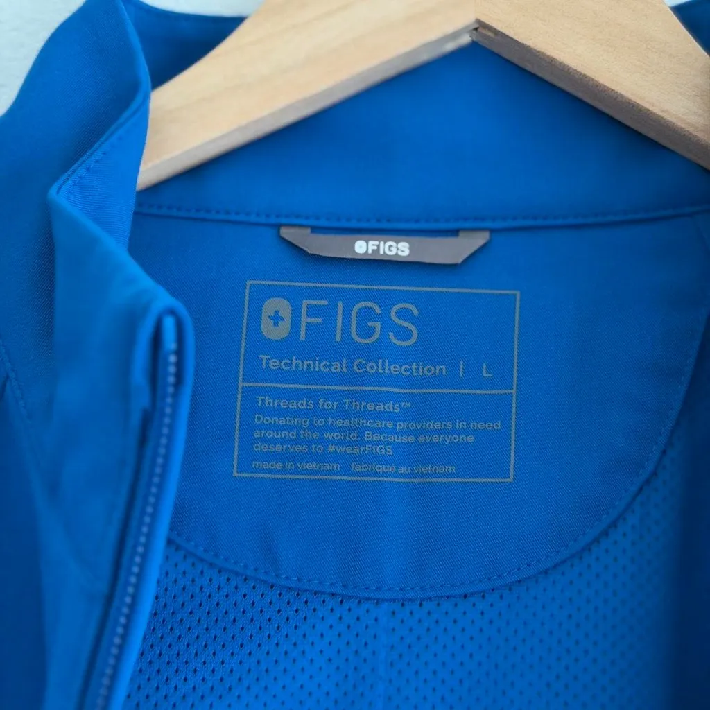 Figs Sydney Scrub Jacket in Royal Blue, Size Large - Image 11