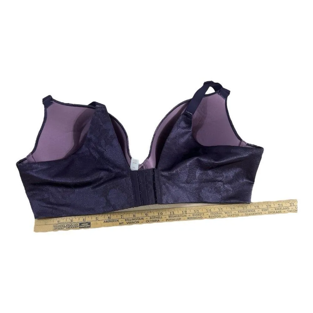 Cacique Lane Bryant Purple Boost Plunge Bra Plus Size 46DD Underwire Lingerie - Image 2