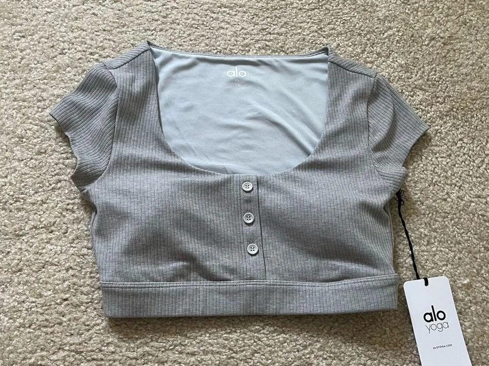 Alo Yoga blissful henley bra top - Image 4