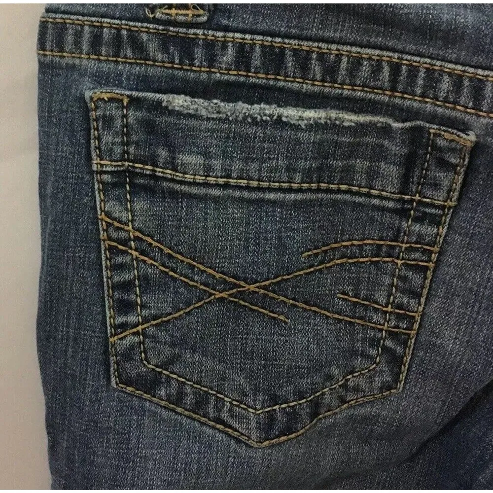 Juniors Aeropostale Bayla Skinny Leg Y2K Jeans Medium Denim Wash Distressed 5/6 - Image 4