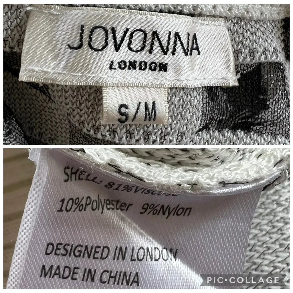 Jovanna London Enna Cardigan Bomber Sweater NWOT S/M Frayed Mesh Chic Full Zip Black Size undefined - Image 17