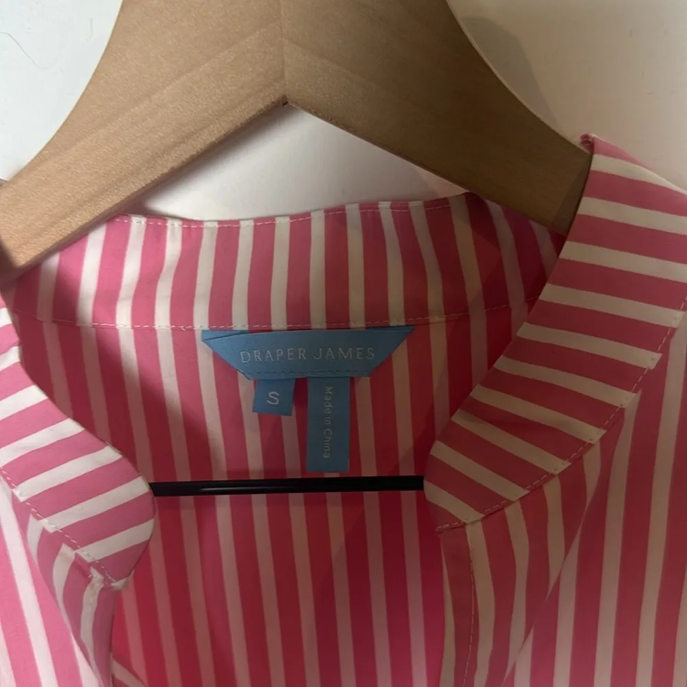 Draper James Women’s Penelope Top in Crisp Cotton Pink and White Stripe S - Image 3