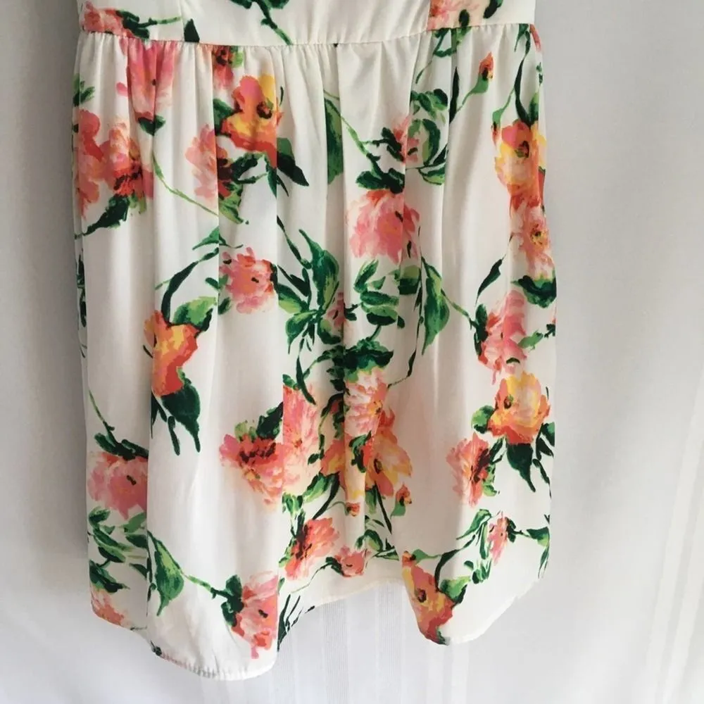 Charlotte Russe Sleeveless Spring Floral Mini Dress Small White Bridal Shower - Image 8
