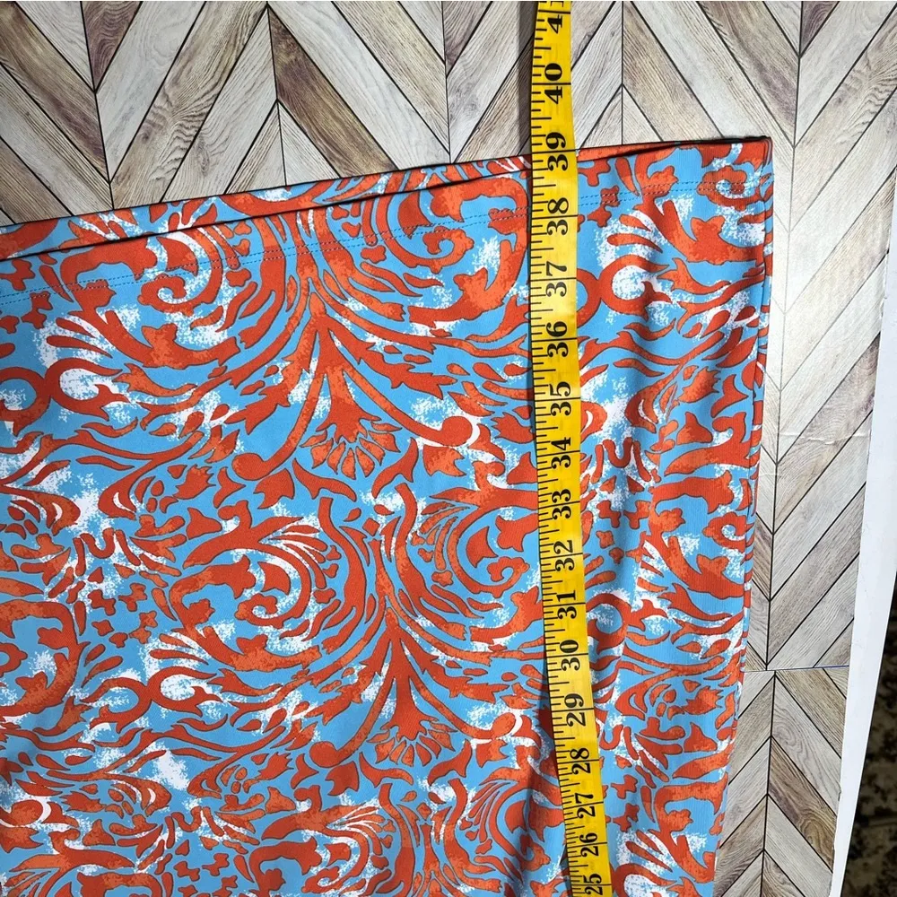 J McLaughlin Dillards Emma Dress Catalina Cloth Blue Orange Boat Neck Modest‎ LG - Image 11