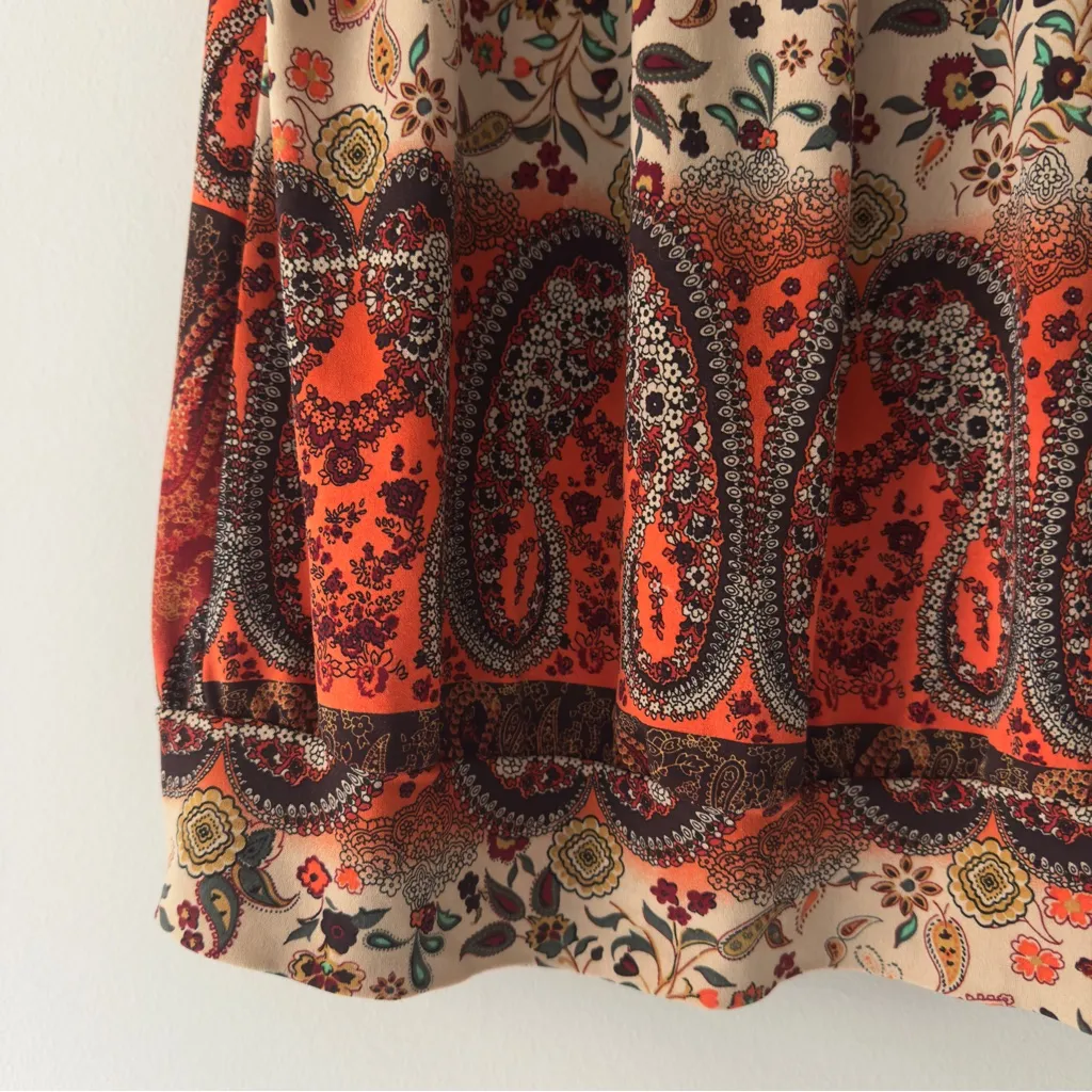 Y2K Heart Souls Paisley Print Sleeveless Top Sleeveless Tank Floral Banded Waist - Image 5