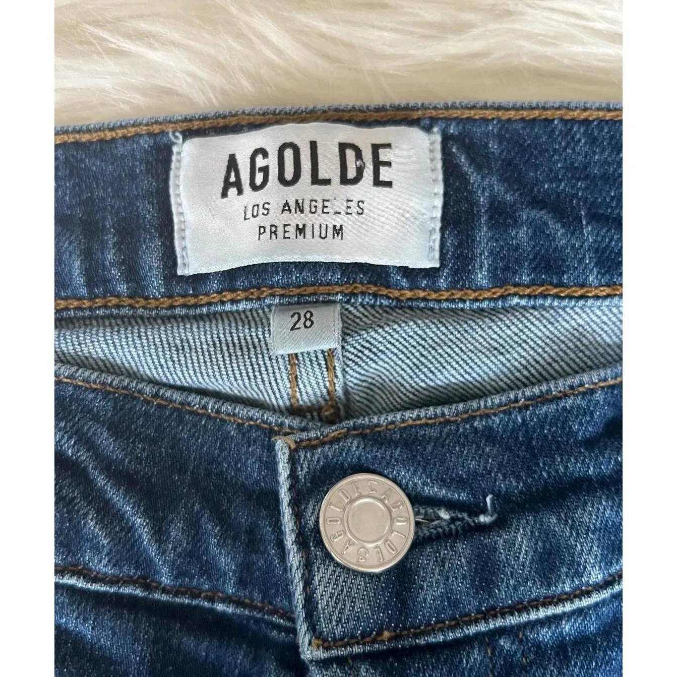 AGOLDE High Rise Buttonfly Denim Jeans - Image 6