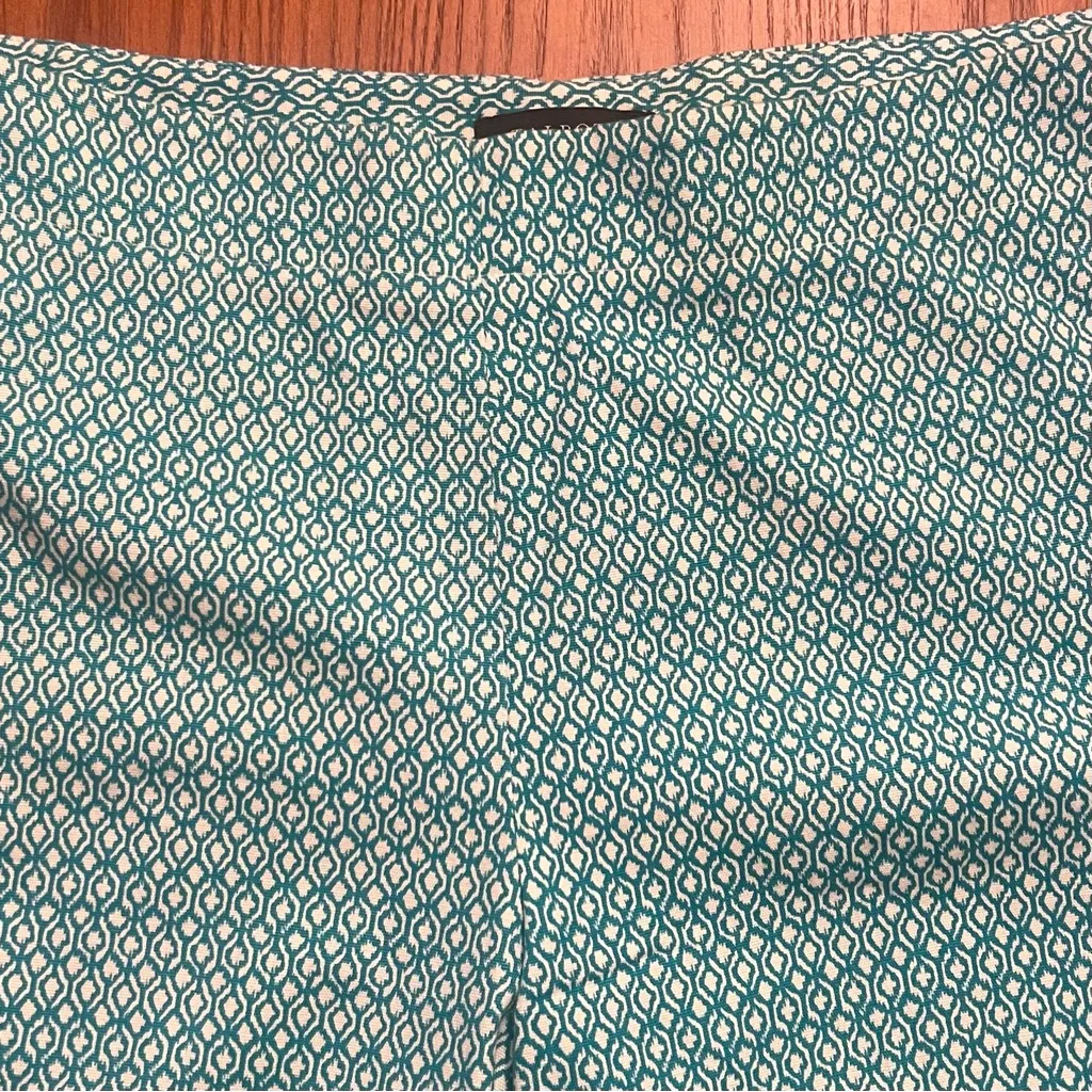 Talbots Heritage Stretch Crop Ankle Pants in‎ Geo Floral Turquoise White Size 12 - Image 8