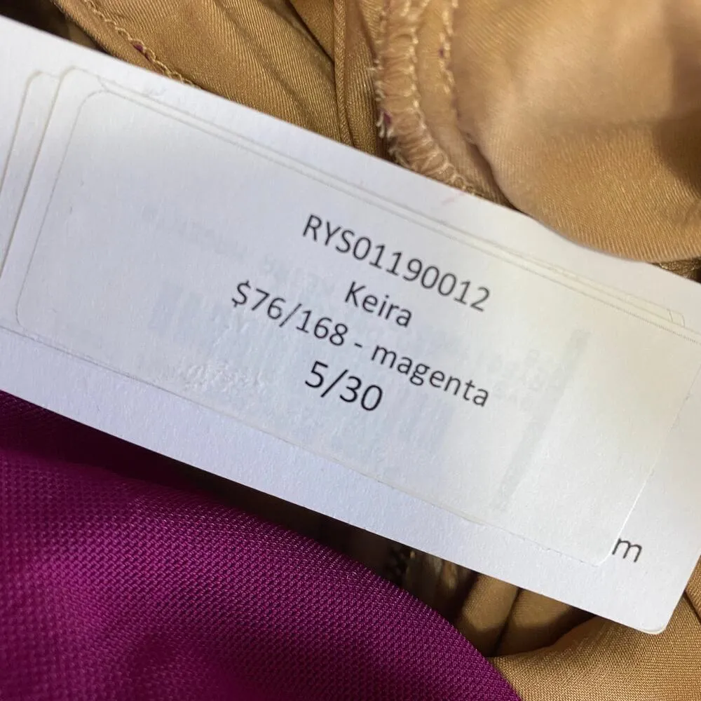 RYSE The Label Womens Maxi Dress Size XS Magenta Purple Keira Mesh Ruched Gown - Image 9