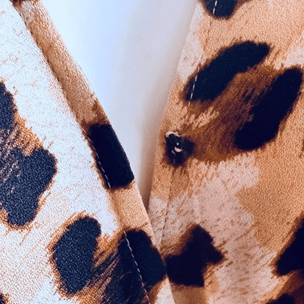 Bold Elements  Women's Bodysuit Leopard Print Deep V Neck Wrap Sexy Stretch - Image 7