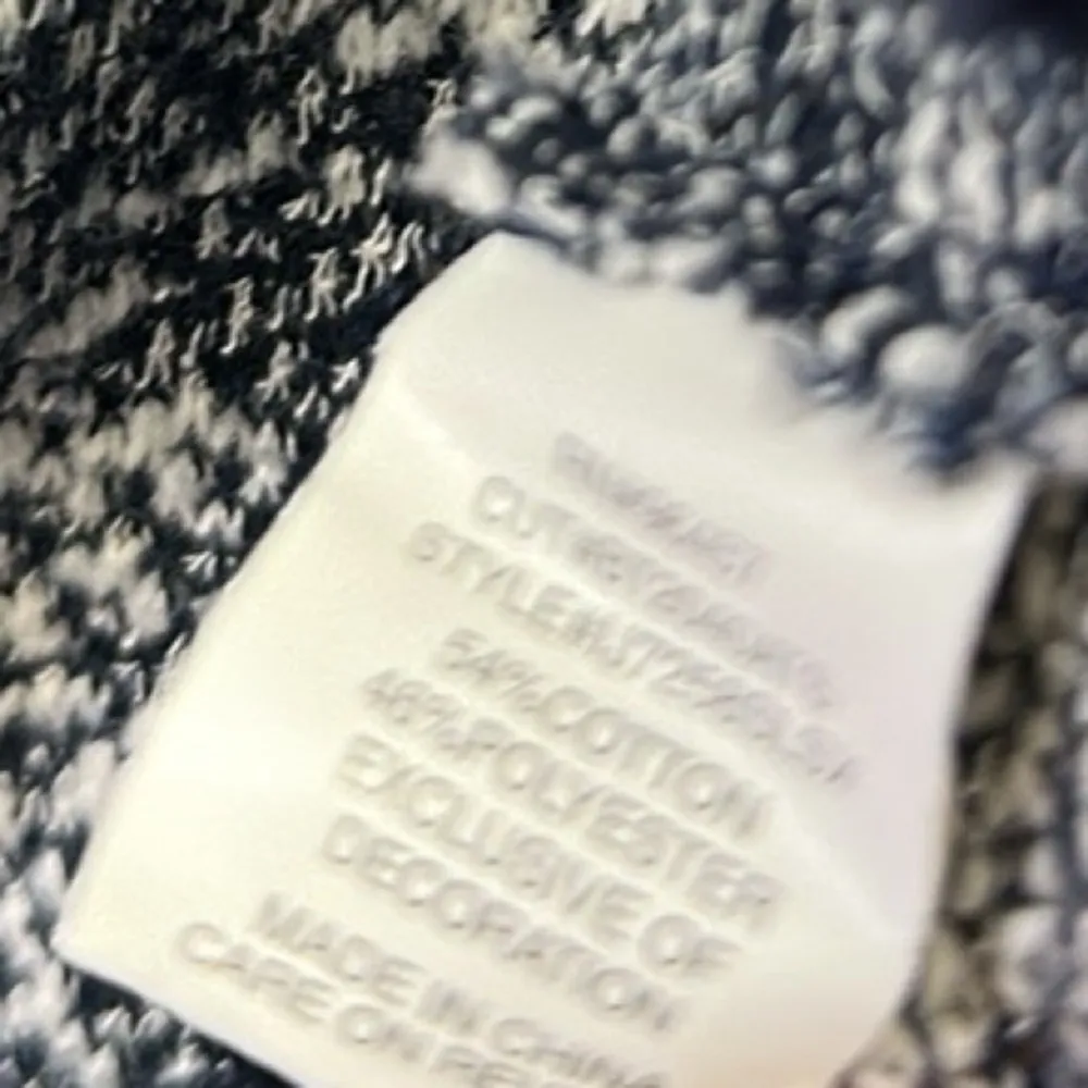 Blue White Fringed Hooded Lightweight Knit Eyeshadow Kangaroo Pocket Sweater M - Image 11