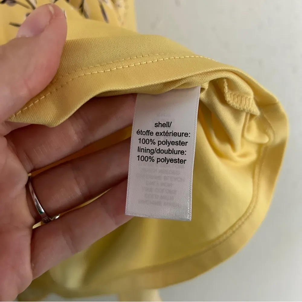 🦋 Maurices Yellow Floral Sleeveless Mini Dress Casual Spring Small - Image 3