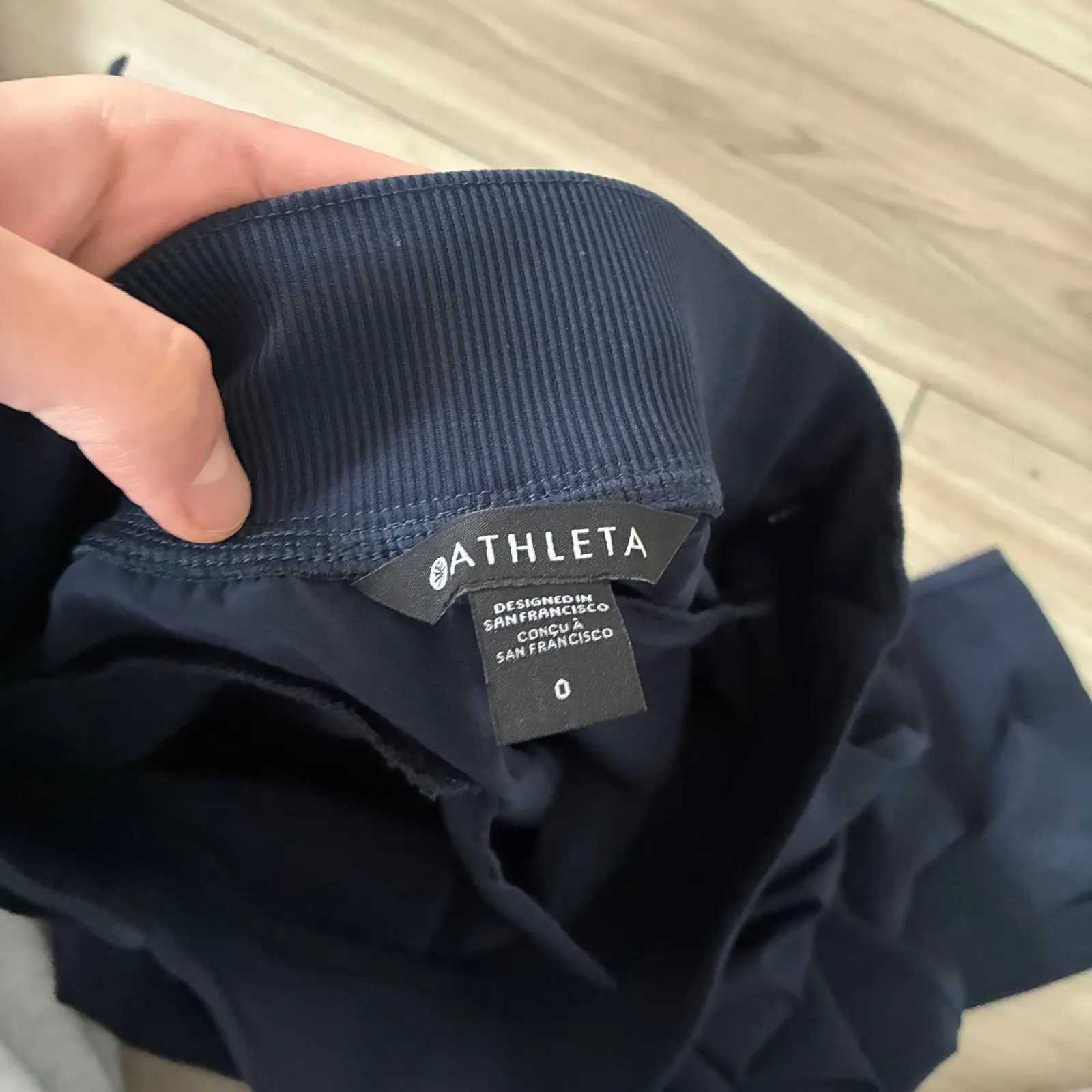 Athleta Endless Pant Navy Blue Ribbed Side Pants Women Size 0 - Image 5