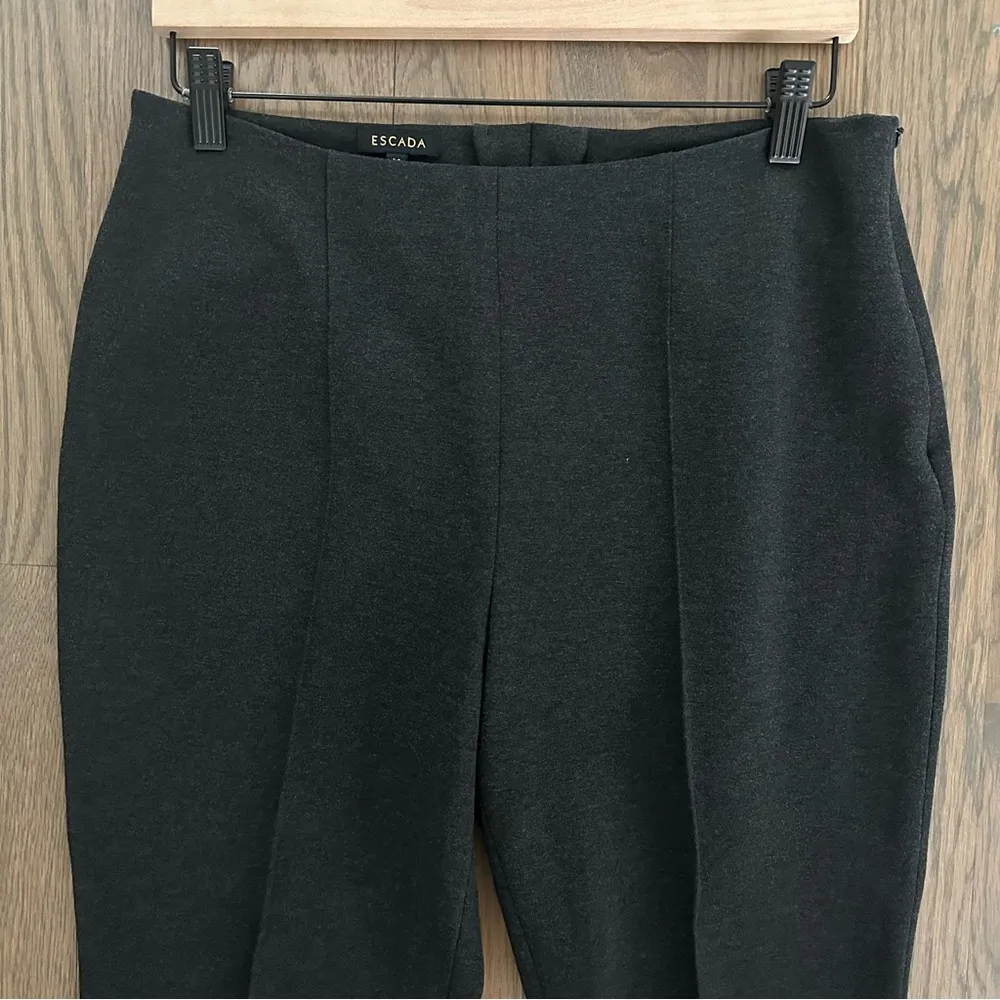 Escada High Waist Seamed Ponte Knit Riding Pant in Charcoal Grey Size 42 / Large Gray - Image 3