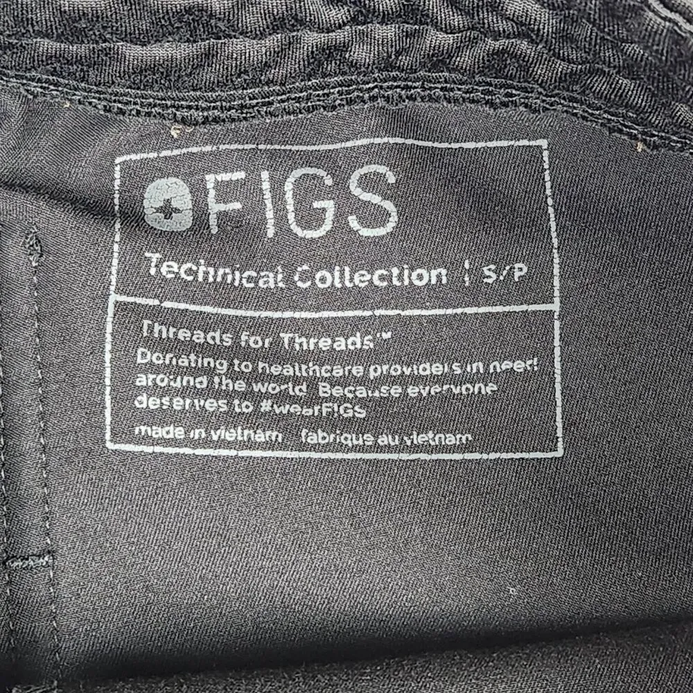 FIGS Womens Zamora Jogger Scrub Pants Size S Black W18SW2005P - Image 3