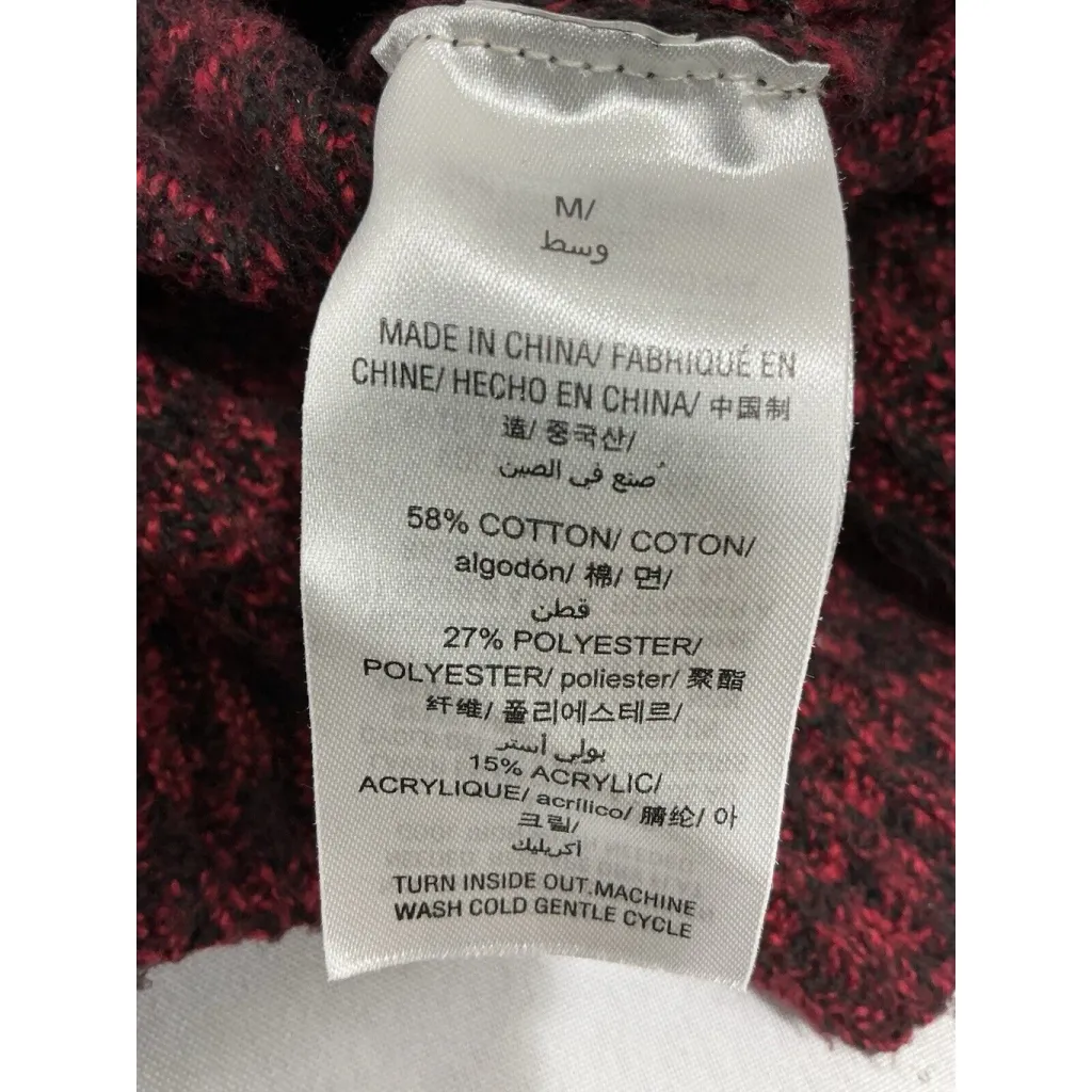 Womans Style & Co Red Black Pullover Long Sleeve Sweater Medium - Image 4