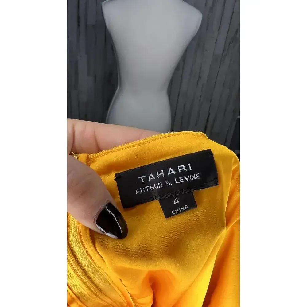 NWT Tahari Women's Fit & Flare Dress Size 4 Orange Sleeveless‎ Party Short - Image 6