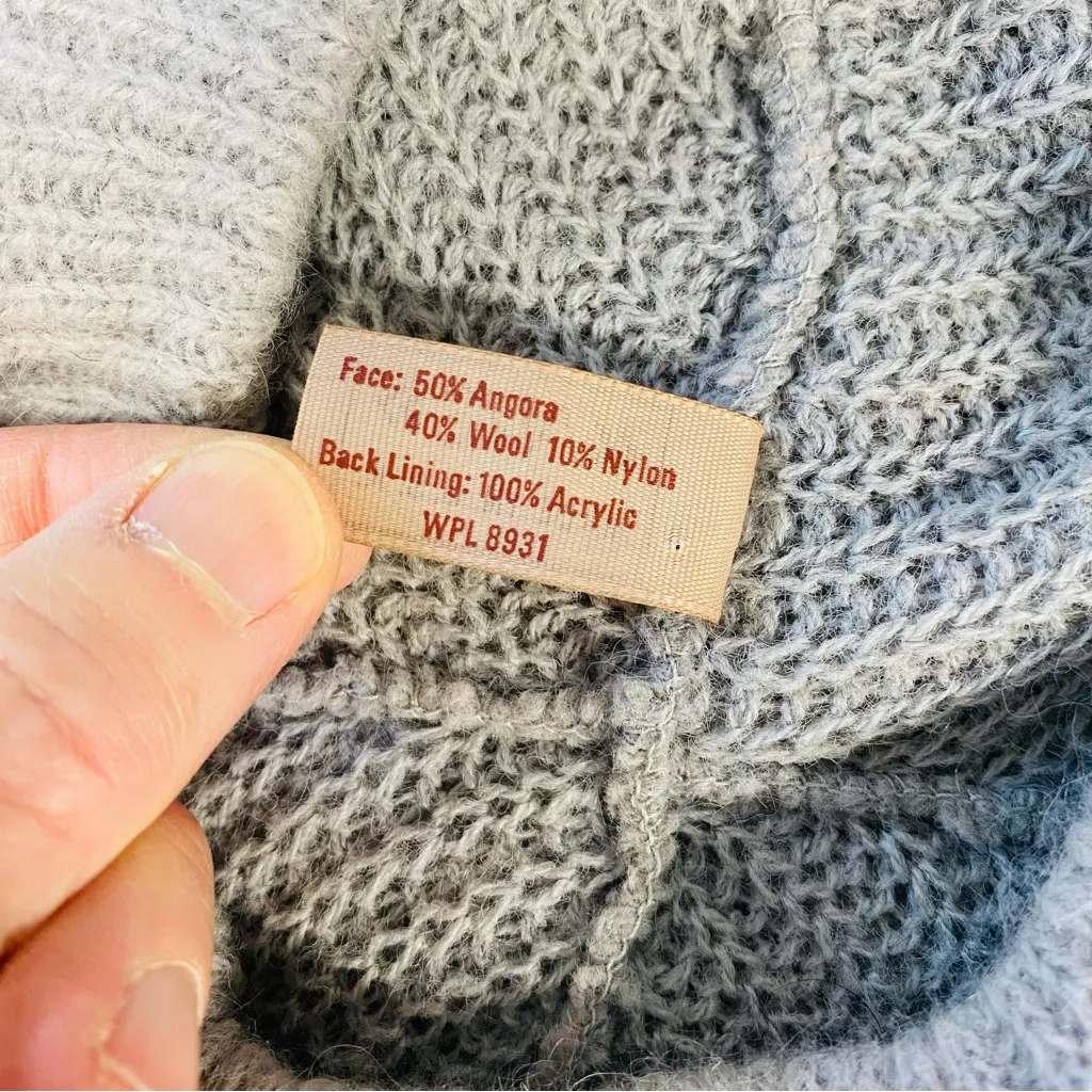 VINTAGE ARIS Angora Knit Beret Gray - Image 6