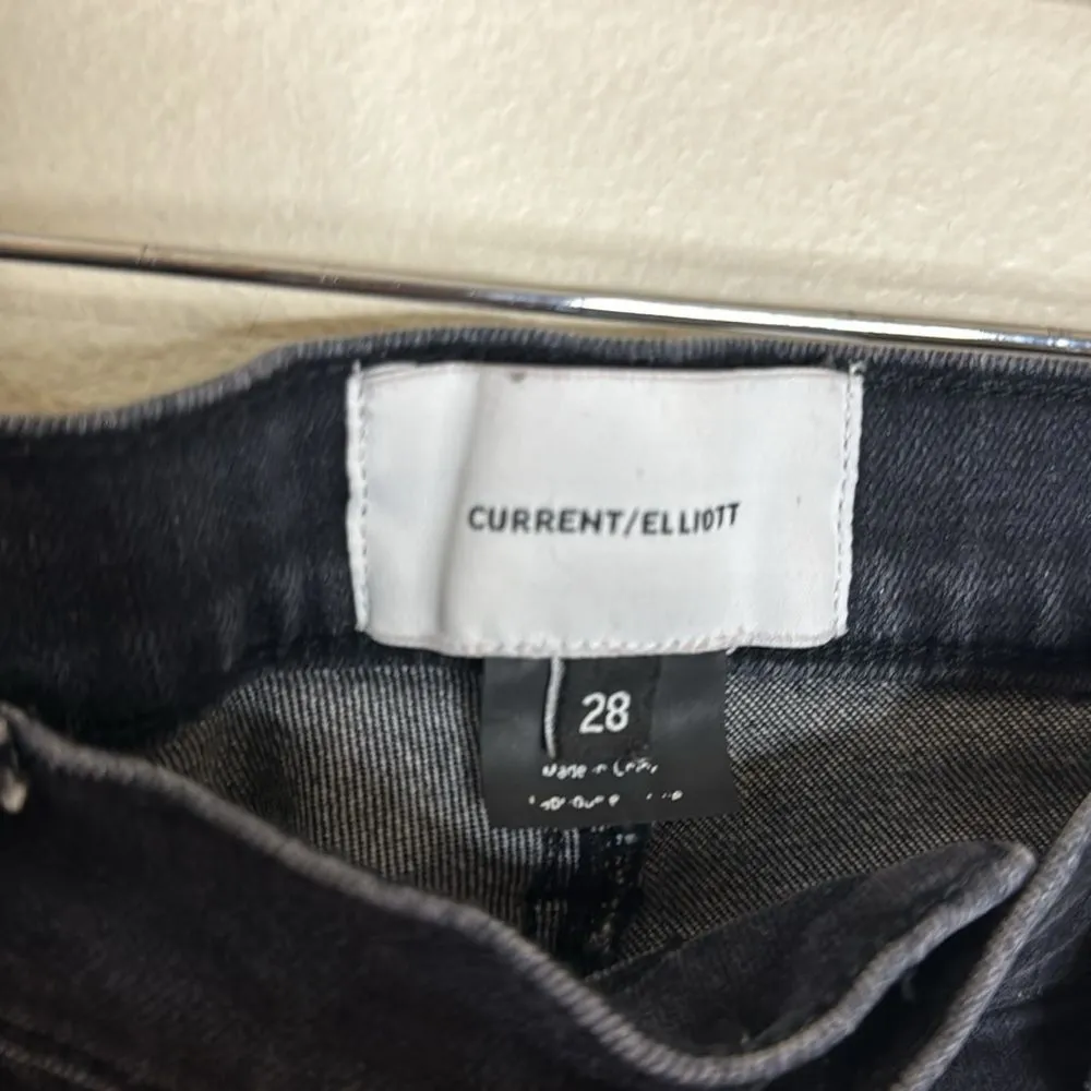 Current Elliot ladies dark black denim bling pockets skinny jeans size 28 - Image 8