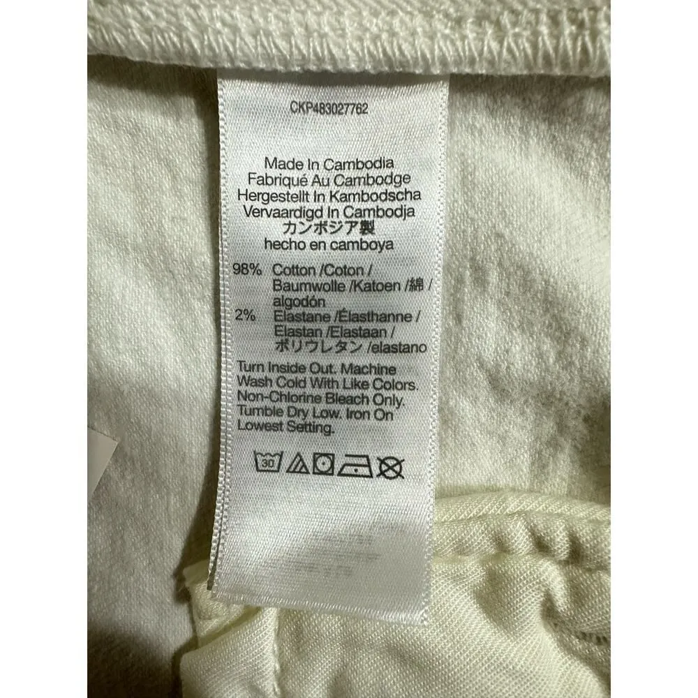 Madewell The Emmett Wide-Leg Crop Jean Women's 25P Petite Off White Welt Pocket - Image 6