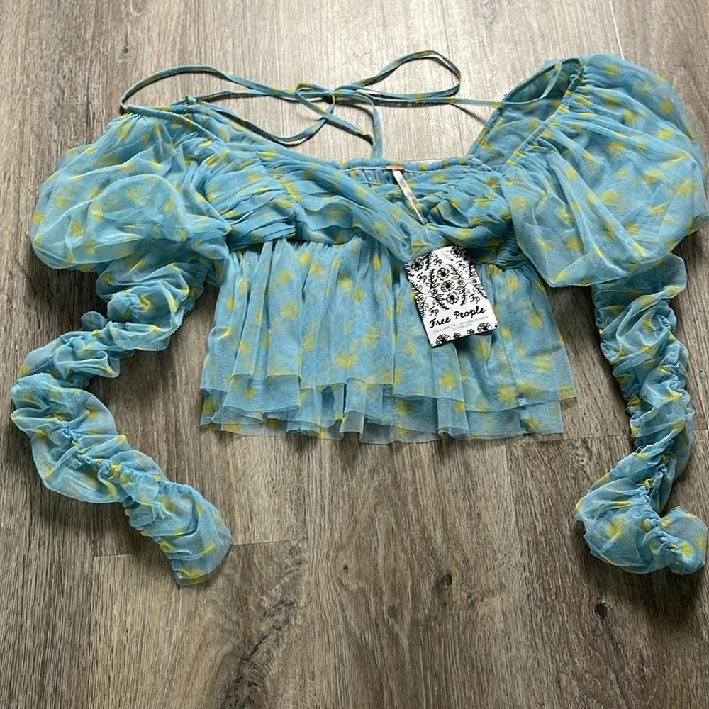 Free People “Penelope” Top – Sky Combo 
Rare Sample Piece! - Image 4