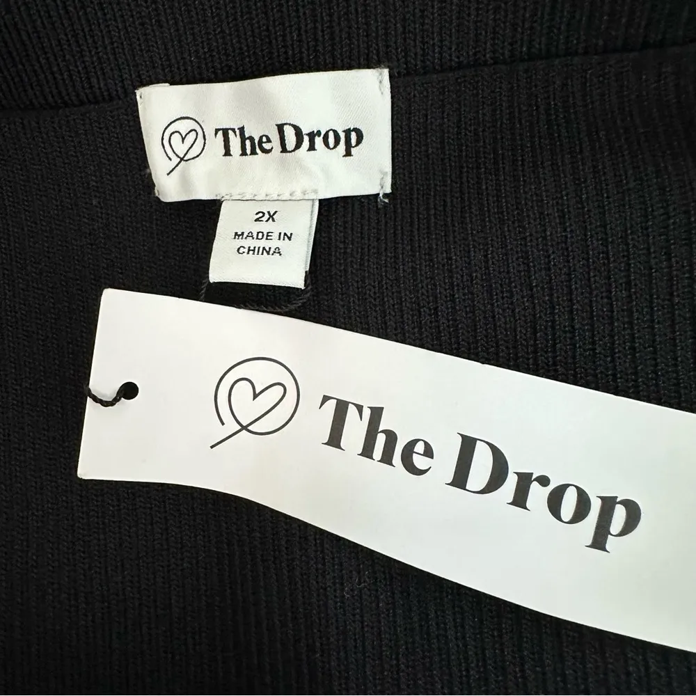 The Drop Women’s Knee Length Side Slit Ribbed Skirt Size 2x Black NEW - Image 4