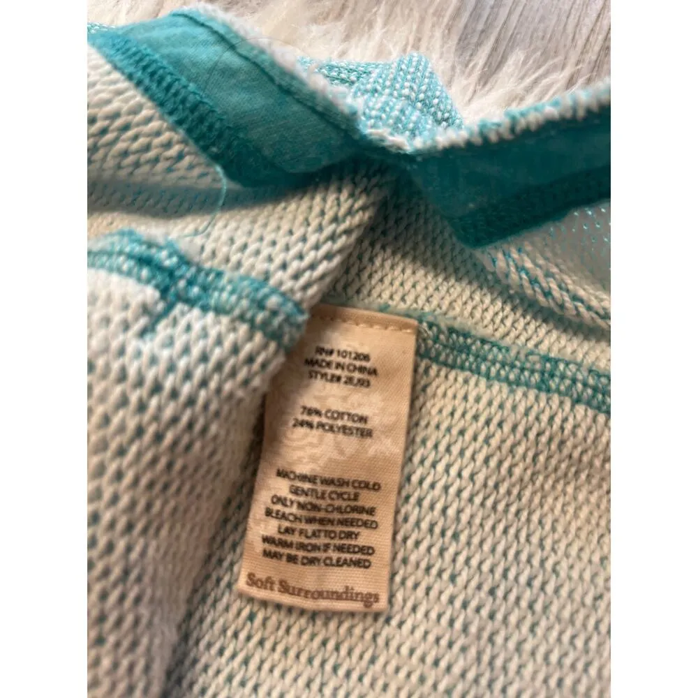 Soft Surroundings Bali Beach pullover hoodie coverup tunic top M - Image 9