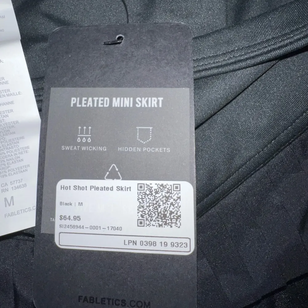 Fabletics Black Pleated Mini Skirt Women’s Medium - Image 3