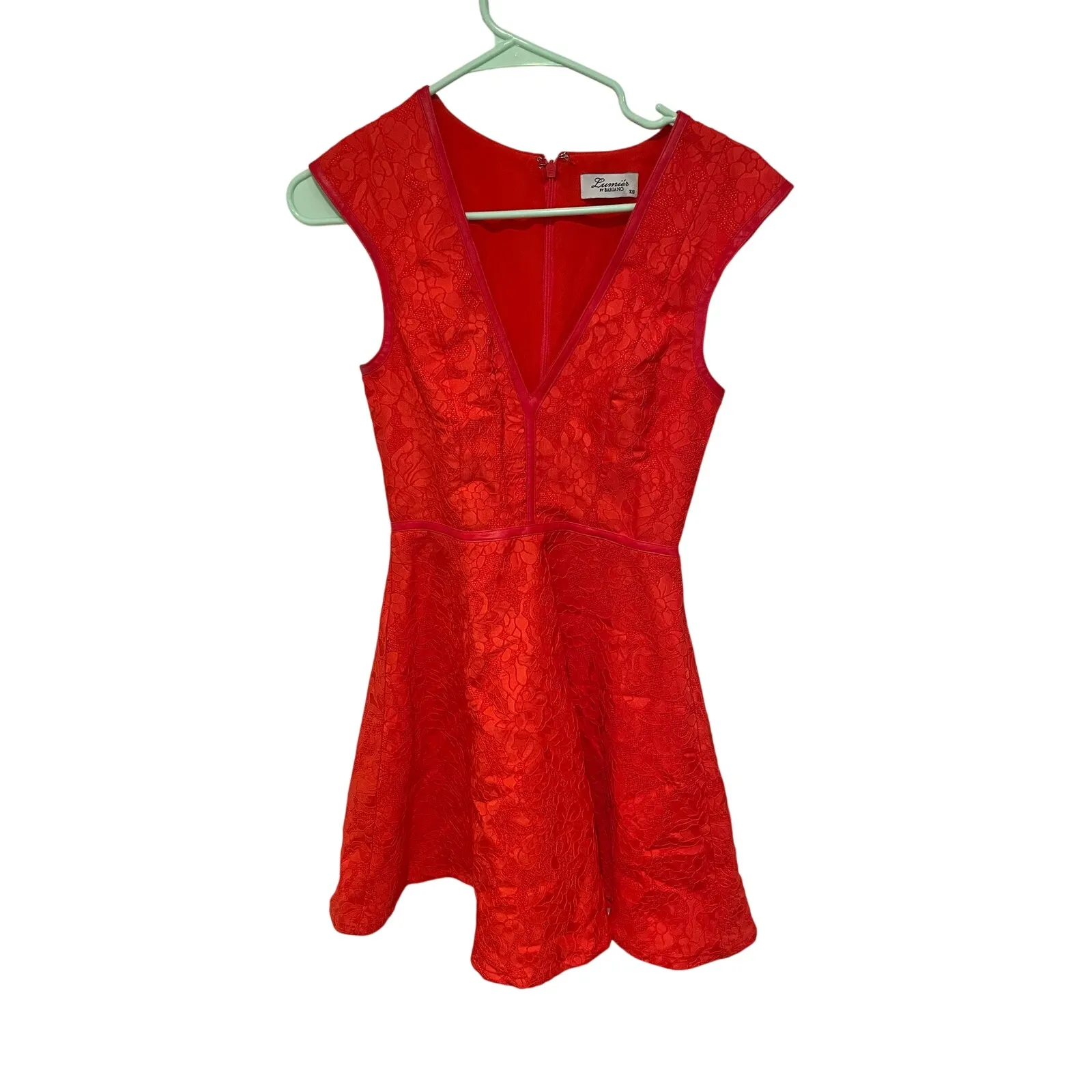 Revolve Lumier by Bariano vneck floral blood orange dress XS - Image 2