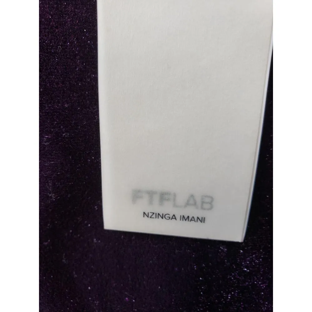 FTF Lab Knee Length Dress Women's 2X Purple Glitter Shimmer Long Sleeve Tie - Image 6