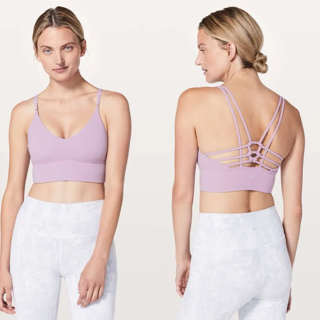 Lululemon Uncaged Bra in Violetta Light Purple Size 6 Lilac Sports Bra Strappy - Image 2