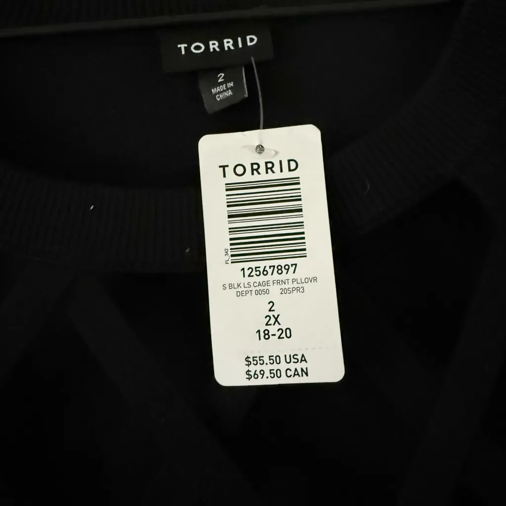 NWT Torrid Long Sleeve Crisscross Top Sweater in Black Size 2 or XXL - Image 6