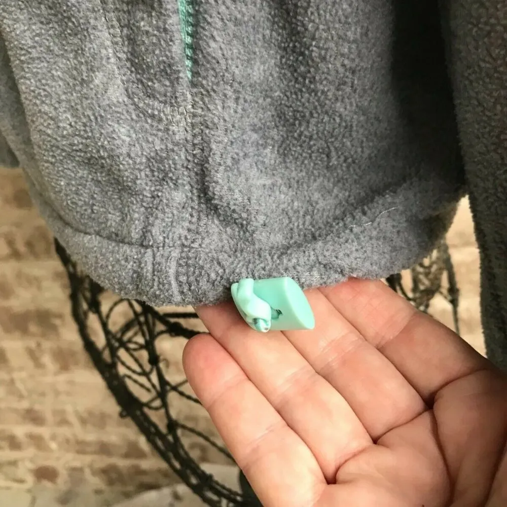 Prince & Fox Fleece Jacket Large Gray Front Zip Side Pockets Drawstring … - Image 7