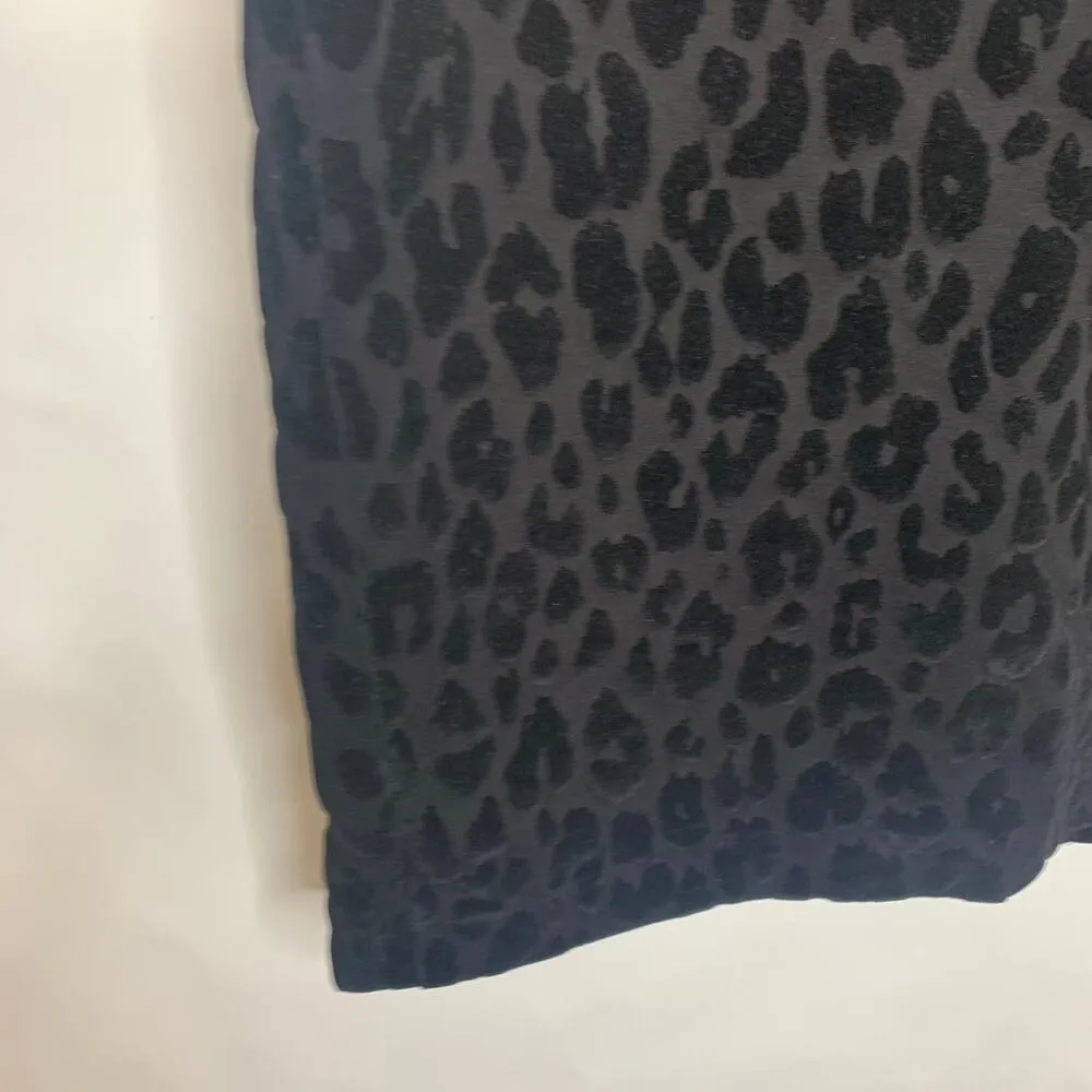 Ann Taylor Black on Black Leopard Cheetah Print Pencil Skirt Sz 10 - Image 3