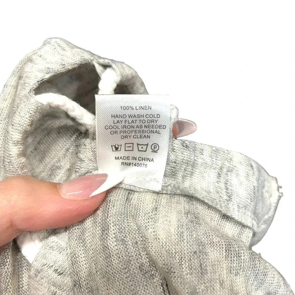 Generation Love Gray Linen Side Lace-up Tassel Tank Top Size Small‎ - Image 8