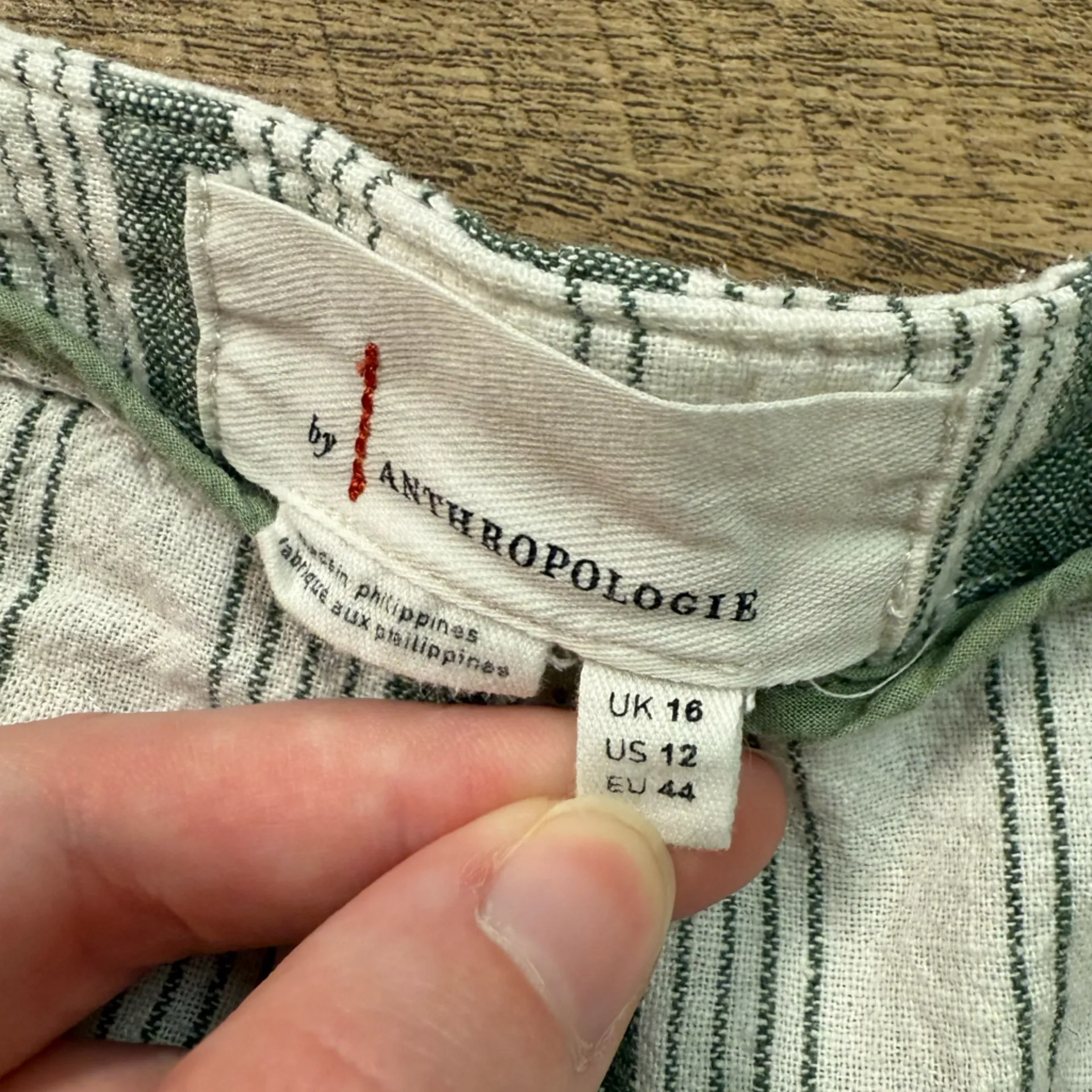 By Anthropologie Beachgoer Striped Linen Blend High-Rise Shorts Women’s Size 12 - Image 6